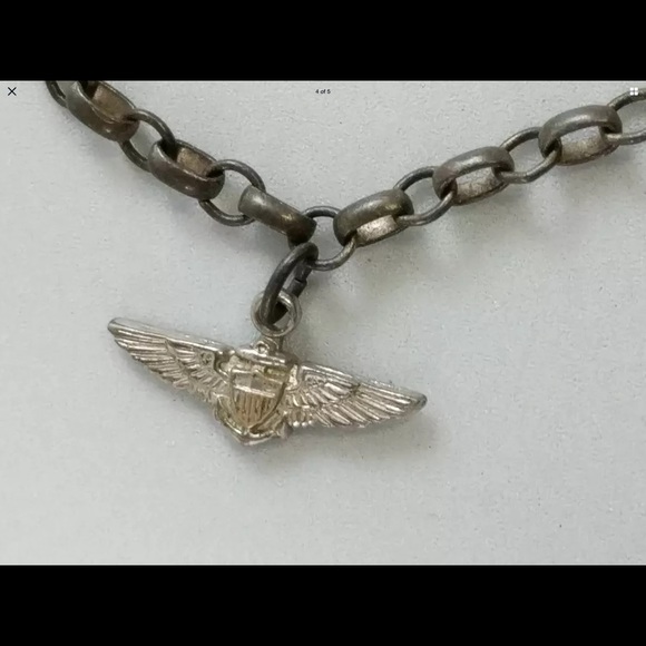 Vintage US Navy 925 Sterling 7.75” Bracelet Charm - Picture 4 of 4